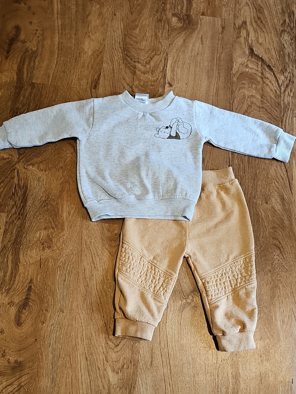 Disney Baby Neutral Sweatshirt & Tan Jogger Set